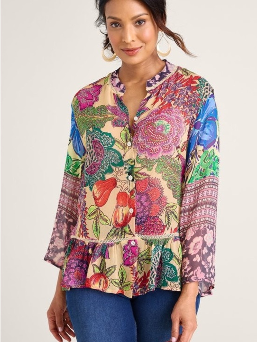 Soft Surroundings Lisette Printed Shirt size PL - Picture 2 of 9